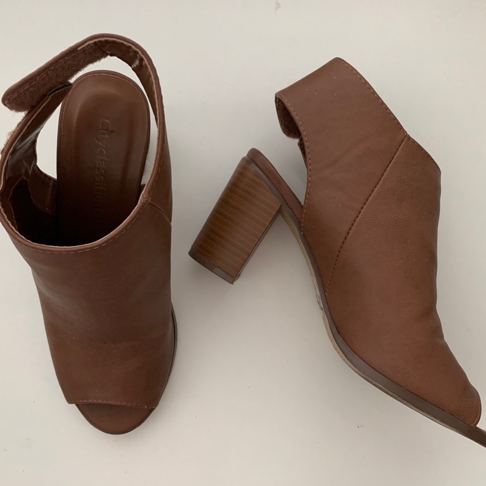 Cityclassified Brown Cognac Ankle Heels